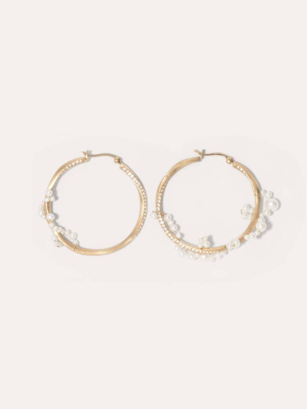 NEW COMPLETEDWORKS women's blast off pearl and white topaz vermeil earrings in g